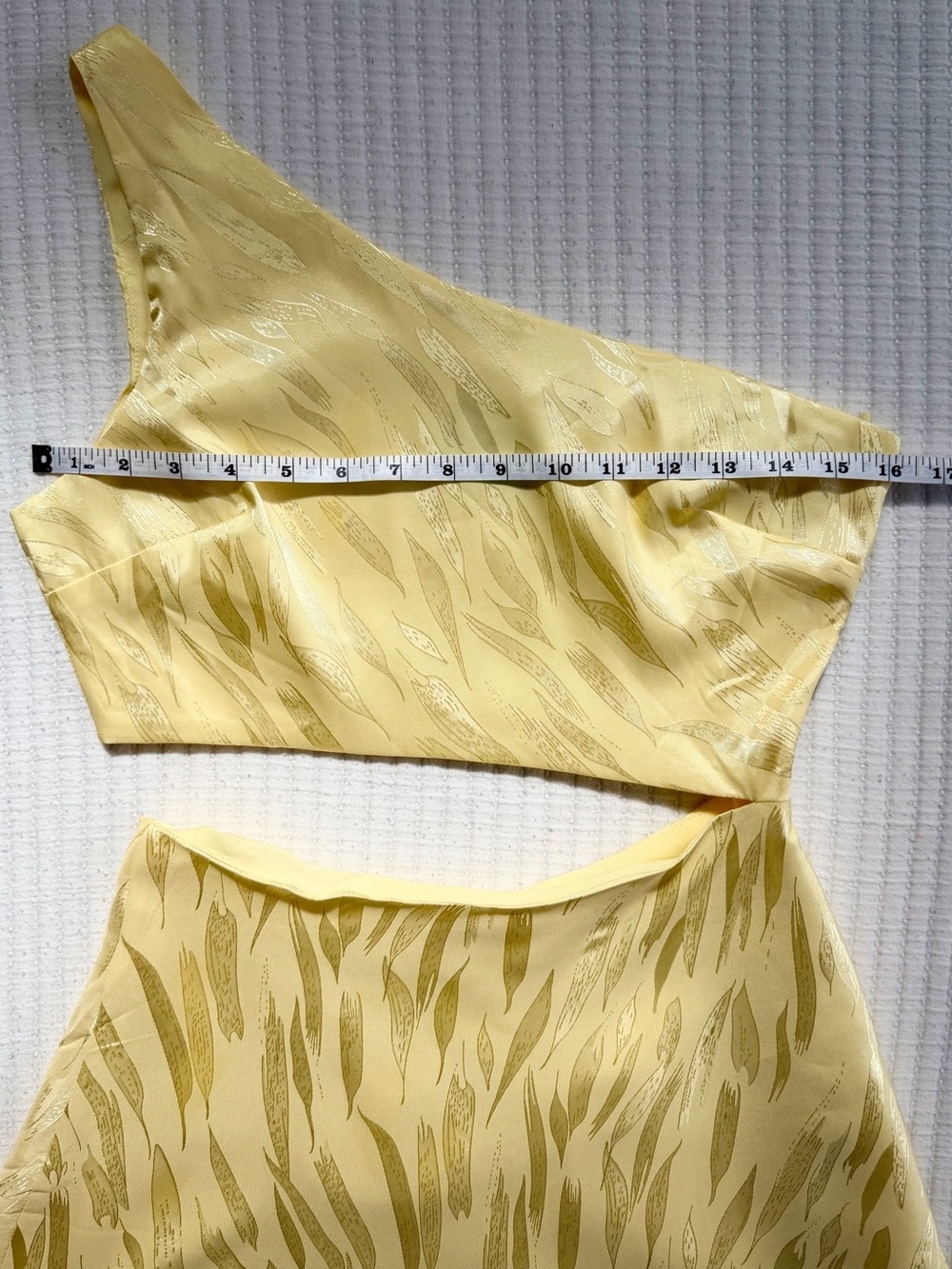 Runaway The Label Etta One-Shoulder Cutout Mini Slip Dress in Butter Yellow - Picture 7 of 8